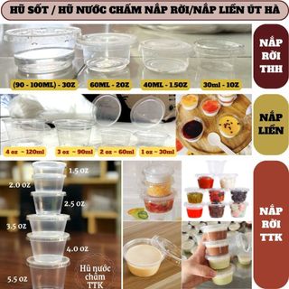   Sỉ  Thùng 2000 hũ sốt 1oz; 1,25oz; 1,5oz; 2oz; 3oz  90 - 100ml ; 3,5 oz; 4 oz; 5,5 oz nắp rời nắp liền đựng panna flan 