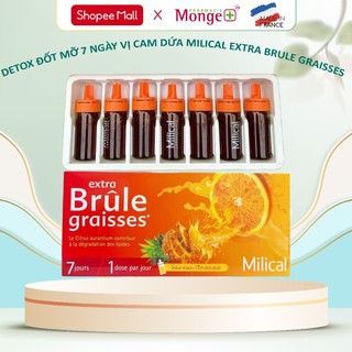 Nước uống đốt mỡ thừa giúp giảm cân, giảm mỡ vị cam dứa Milical Extra Brule Graisses 7 ngày.