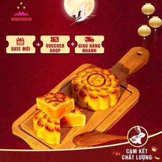 Bánh trung thu 200gr ít ngọt Vinabisca hương vị cổ truyền - Bánh nướng cao cấp thơm ngon