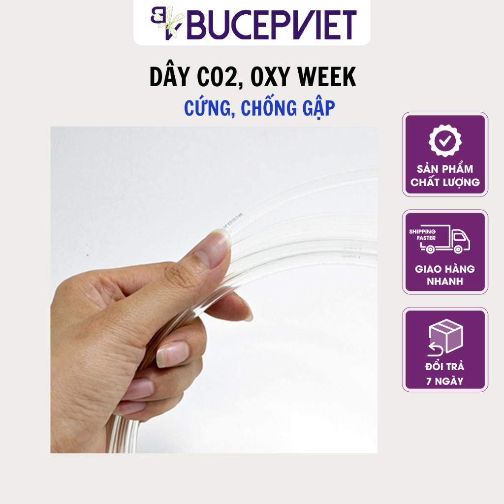Dây CO2 Week Aqua nhựa PU chống gập bền bỉ (2m, 5m)