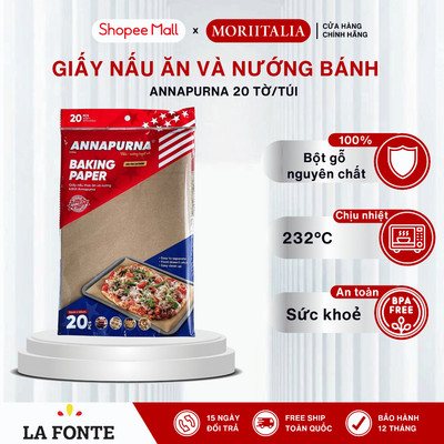 Giấy Nấu Nướng ANNAPURNA, 30CM x 40cm (20 tờ/ hộp), Sử dụng được trong lò nướng  - MORIITALIA 012966