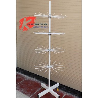 Chân trụ khung xoay 3 mặt, 4 mặt - Màu Trắng