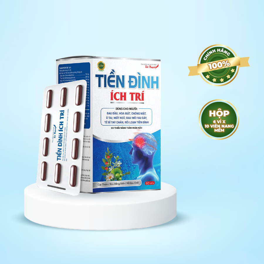 Viên hoạt huyết Tiền Đình Ích Trí Tất Thành Pharma tăng cường tuần hoàn não 60 viên