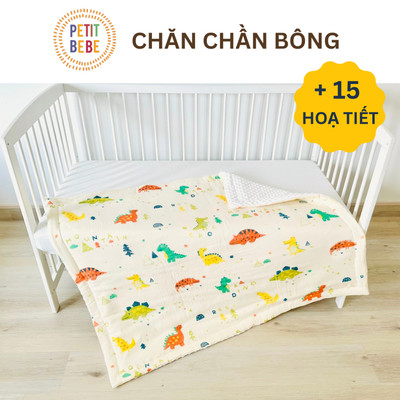 Chăn Chần Bông 4 Mùa Cho Bé PETIT BEBE – 100x120cm Muslin Siêu Nhẹ, Thoáng Khí, Họa Tiết Đáng Yêu