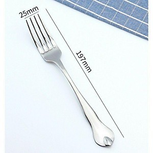 Bộ 2 Dĩa inox 304 giọt lệ ăn mì ý, pizza, hoa quả cao cấp  hàng dày đẹp dài 18-19cm (ảnh thật)