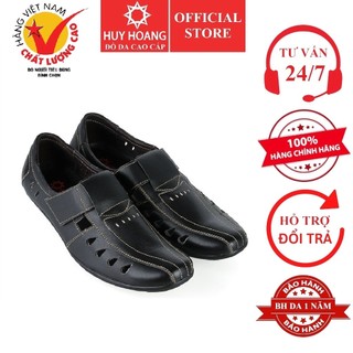 Giày rọ nam huy hoàng da bò màu đen hp7786