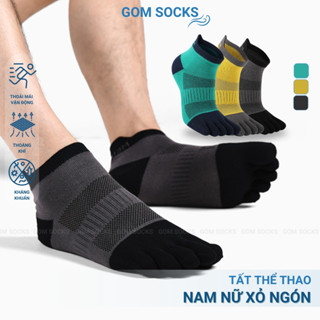 Tất chạy bộ thể thao xỏ 5 ngón GOM SOCKS cao cấp, chất liệu cotton mềm mịn, mặt lưới thoáng khí - XONGON-MAX-1201-1DOI