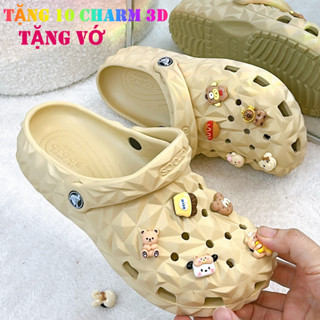 Dép Cross Sầu Riêng [Tặng 10 jitbitz 3d + Vớ ] giày sục cá sấu chống nước Nam Nữ ÊM NHẸ - Form CHUẨN