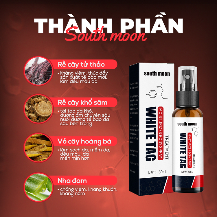Xịt thảo dược WHITE TAG lang ben, hắc lào  - Xịt WHITE TAG 30ml hỗ trợ bạch biến, lang ben, hắc lào, nấm ngứa