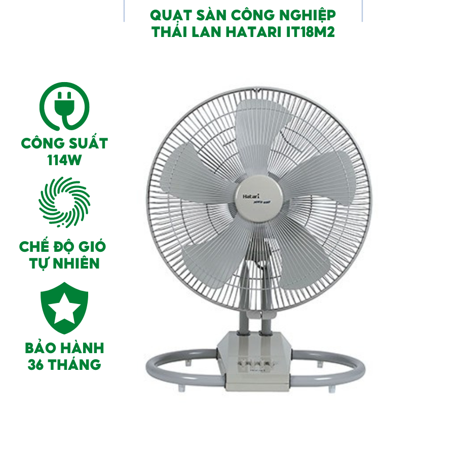 Quạt sàn công nghiệp Thái Lan Hatari IT18M2 - Hàng chính hãng bảo hành 36 tháng