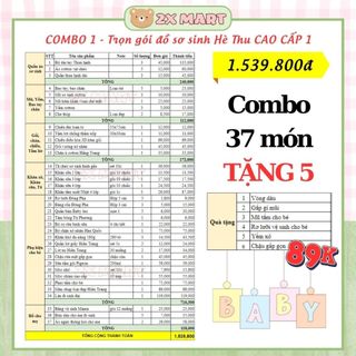 Combo đi sinh Combo Đồ sơ sinh Trọn gói theo yêu cầu 2 - KH ib shop để đặt đơn 2xmart