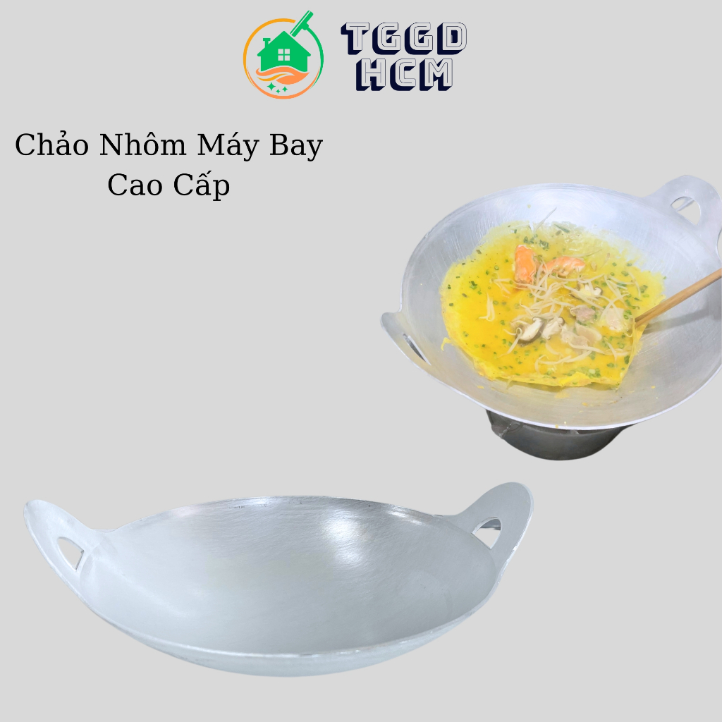 Chảo nhôm làm cơm cháy,chảo nhôm chiên bánh xèo,chảo nhôm máy bay quay liền