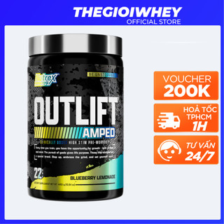 Nutrex Outlift Amped (44/22 lần dùng), Bột Tăng Sức Mạnh, Tỉnh Táo, Tập Trung, Phục Hồi Cơ Bắp