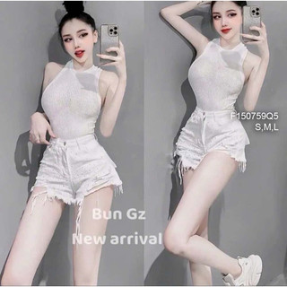 Quần short jean rách đính đá sang trọng, quần short jean nữ VIENS STORE