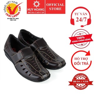 Giày rọ nam Huy Hoàng da bò màu nâu HP7785