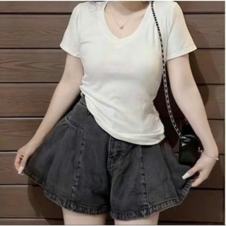 Áo thun nữ dáng ôm cổ tim tay ngắn trơn nhiều màu chất thun tăm dày dặn co giãn có Bigsize 40-65kg