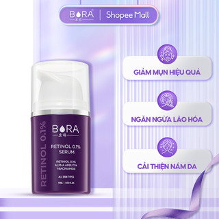 Serum RETINOL BORA 0.1% - 1% Retinol Trẻ Hóa Làn Da, Tăng Sinh Collagen, Mờ Thâm Nám, Giảm Mụn Chai 15ml