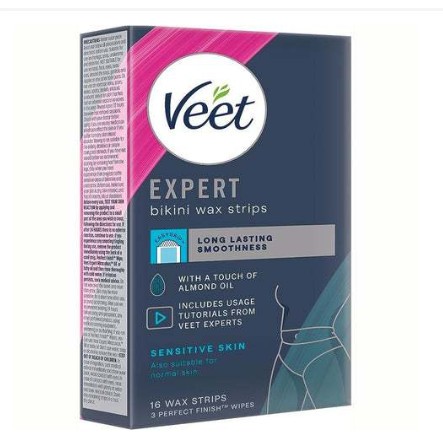 Miếng dán Wax Lông Easy- Gel Bikini Wax Strips Veet (Full hộp và tách lẻ)date2027