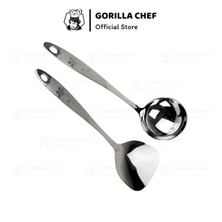 Vá xẻng cán bông 36cm Inox cao cấp Vá xẻng cán bông 36cm Inox cao cấp GORILLA CHEF vá múc canh, sạn chiên xào