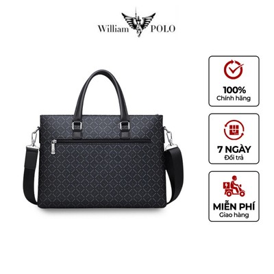 Cặp da công sở WILLIAMPOLO chính hãng, túi xách nam thiết kế cổ điển phù hợp đi làm  POLO203060