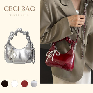 Túi xách da nữ túi cầm tay đi tiệc túi đeo chéo kèm charm ngọc vừa điện thoại 9878