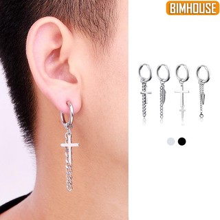 Khuyên tai nam BIMHOUSE, bông tai không cần bấm lỗ dáng dài dây xích nhiều kiểu dáng (2 chiếc)