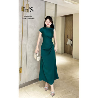 Váy lụa cổ đổ vạt Sz: SML-XL - XXL 480k