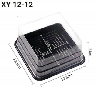 100 Hộp vuông đế đen JLH12-12 đựng xôi bày mâm cúng, bánh trung thu, bánh trứng chảy, rau câu,...