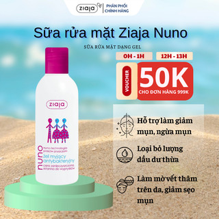 Sữa rửa mặt Ziaja Nuno ngừa mụn trắng da sữa rửa mặt hỗ trợ cho da dầu và da hỗn hợp, không gây kích ứng 200ml