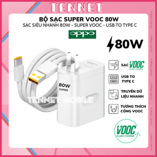 Bộ củ và dây cáp sạc nhanh oppo 80w super vooc có báo sạc super vooc dùng cho oppo/realme/reno