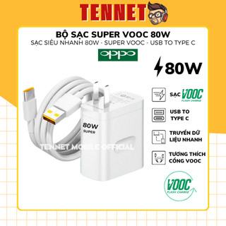 Bộ củ và dây cáp sạc nhanh oppo vooc 80w type c báo sạc nhanh super vooc cho các dòng oppo reno realme