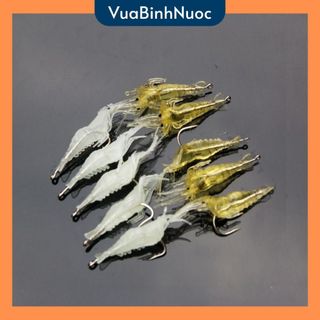 Mồi tép giả câu cá, mồi giả câu cá kèm lưỡi, mồi dạ quang ban đêm - vuabinhnuoc