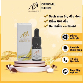 serum giảm mụn ẩn mụn đầu đen antiacne 10+ ADA COSMETIC sạch mụn sáng da , hết sần vỏ cam - kiềm dầu 5ml