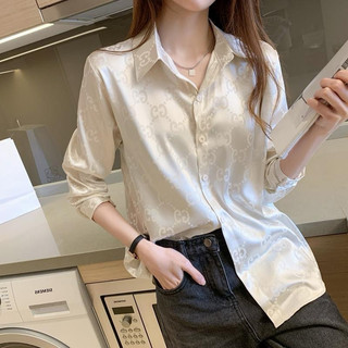 HV - Áo sơ mi lụa gấm dài chữ L.v chìm