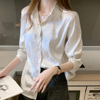 HV - Áo sơ mi lụa gấm dài chữ L.v chìm