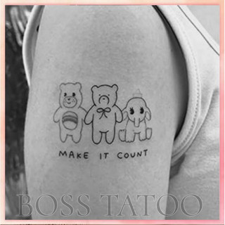 [Đọc kỹ mô tả] Hình dán tạm thời gấu bông, súng tim, teddy MAKE IT COUNT g30. Tatoo dán tạm thời size 10x6cm