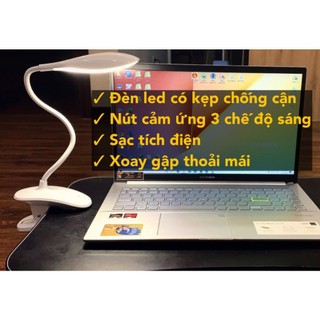 [HÀNG SỊN] Đèn học có kẹp cảm ứng sạc tích điện đa chức năng KNL8837LA