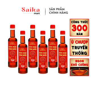 Thùng 6 chai nước mắm tôm biển Làng Chài Xưa 525ml Hồng Ngọc Đại Dương 300 năm truyền thống