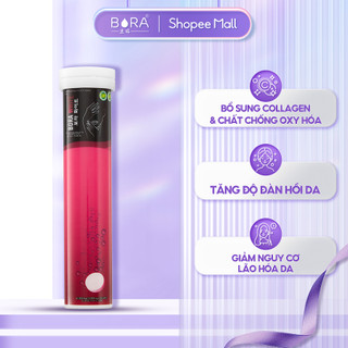 ( DATE 03/2025 )Viên Sủi Trắng Da BORA WHITE Mờ Nám Giúp Làn Da Trắng Hồng Rạng Rỡ Hộp 20 viên