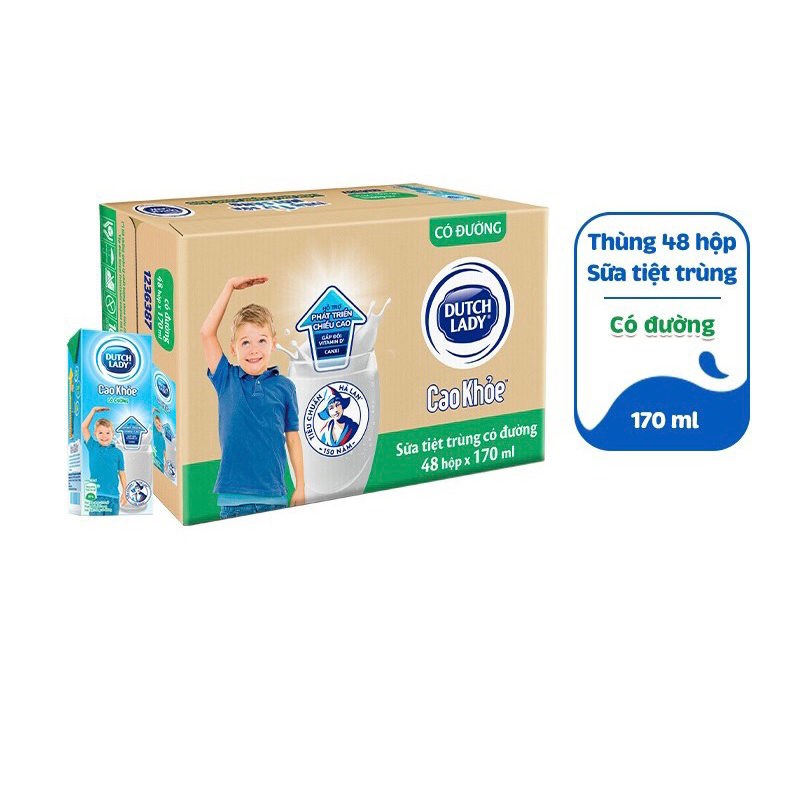 thùng 48 hộp sữa cô gái Hà Lan Dutch Lady cao khỏe 170ml