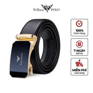 Thắt lưng nam cao cấp WilliamPOLO , dây nịt nam cao cấp - full hộp đựng và túi xách