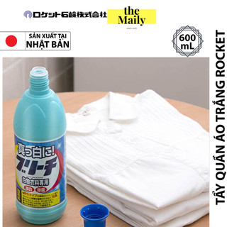 Nước tẩy quần áo 600ml Rocket Daiichi xuất xứ Nhật Bản Tẩy trắng diệt vi khuẩn, vết bẩn, ố vàng, đồ ăn
