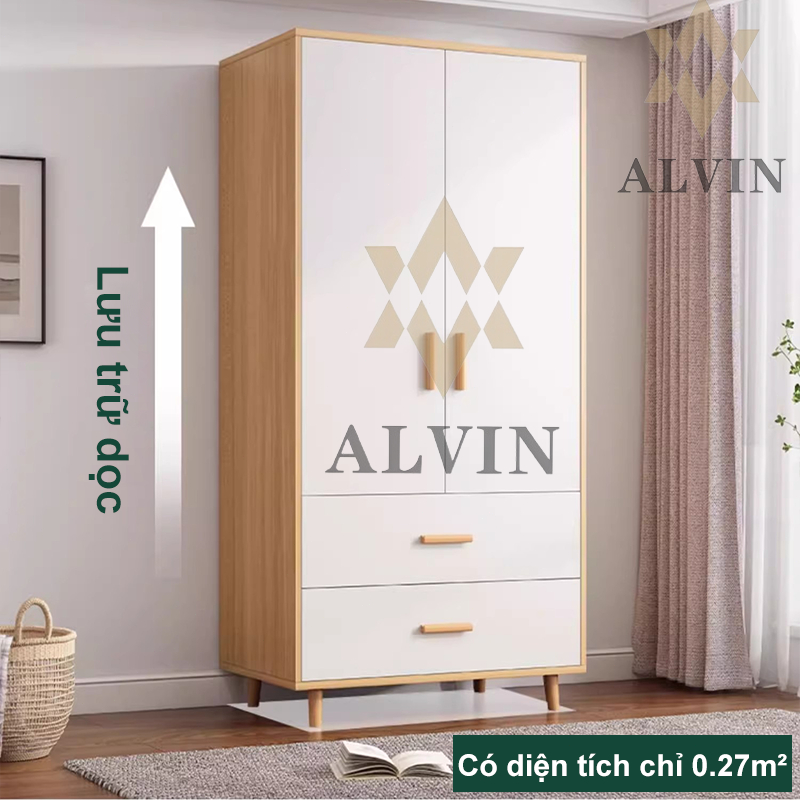 ALVIN Tủ Quần Áo miễn phí vận chuyển cao cấp 2 cánh phong cách Nordic thương hiệu | BigBuy360 - bigbuy360.vn