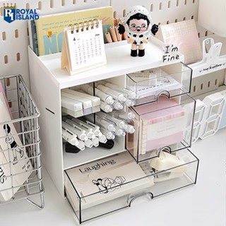 Tủ Đựng Đồ Đa Năng Để Bàn 2 Tầng Cao Cấp - Hộp Đựng Mỹ Phẩm Kèm Hộp Đựng Bút Decor Bàn Học, Bàn Làm Việc Có Ngăn Kéo