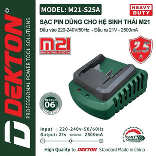 Đế sạc pin dekton m21-s25 21v pin dekton m21 chính hãng