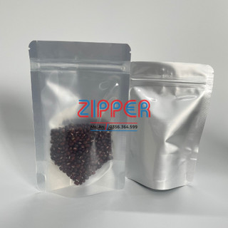 1KG Túi Zip Đáy Đứng 1 Mặt Bạc 1 Mặt Trong, Dày Dặn, Zip Chắc Chắn Tiện Lợi Túi Zipper Caring