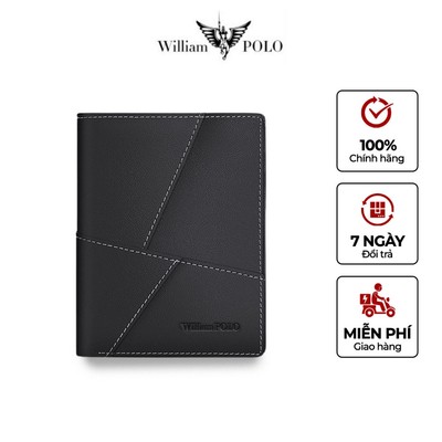 Ví da nam cao cấp WILLIAMPOLO chính hãng bóp nam da sang trọng, thiết kế thanh lịch kèm hộp và túi