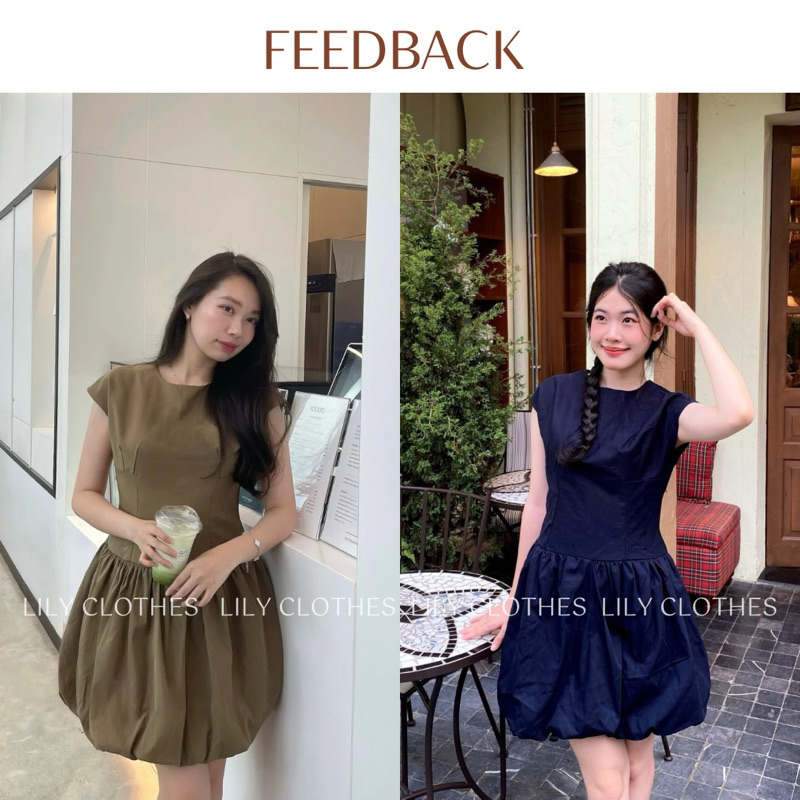 Lily.clothes- Váy thô tay hến dáng xoè quả bí khoá khéo lưng Cami Dress