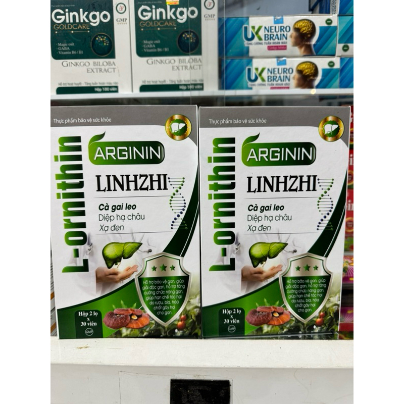 L-ornithin Linhzhi Hỗ trợ bảo vệ gan, tăng cường chức năng gan. Hộp 2lọ x 30viên