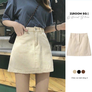 V51 chân váy dáng a kaki có túi basic dễ mang hàn quốc, chân váy nữ chữ a 21room